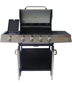 Barbecue a gas brasile 4 fuochi e fornello laterale, 130x54x110 cm - sandrigarden